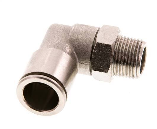 Codo de 90 grados 14mm x R3/8'' con rosca macho Latón FKM Giratorio