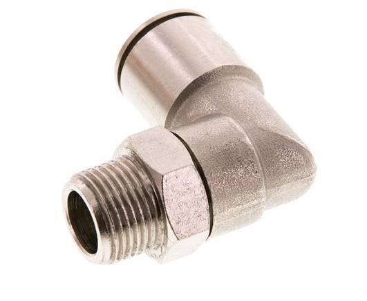 Codo de 90 grados 14mm x R3/8'' con rosca macho Latón FKM Giratorio