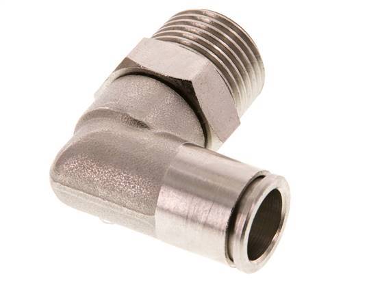 Codo de 90 grados 12mm x R1/2'' con rosca macho latón FKM giratorio