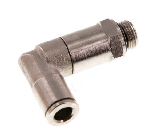 Codo de 6mm x G1/8'' de 90 grados con rosca macho de latón NBR con manguito largo giratorio [2 piezas]