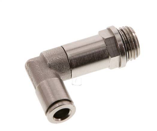 6mm x G1/4'' Codo de 90 grados con rosca macho latón NBR manguito largo giratorio [2 piezas]