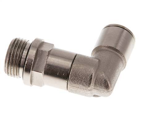Codo de 90 grados 10mm x G3/8'' con rosca macho Latón NBR Manguito largo giratorio