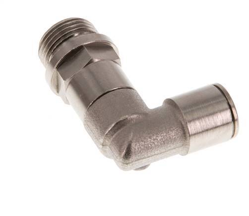 Codo de 90 grados 10mm x G3/8'' con rosca macho Latón NBR Manguito largo giratorio