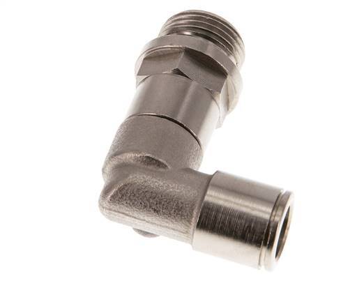 Codo de 90 grados 10mm x G3/8'' con rosca macho Latón NBR Manguito largo giratorio