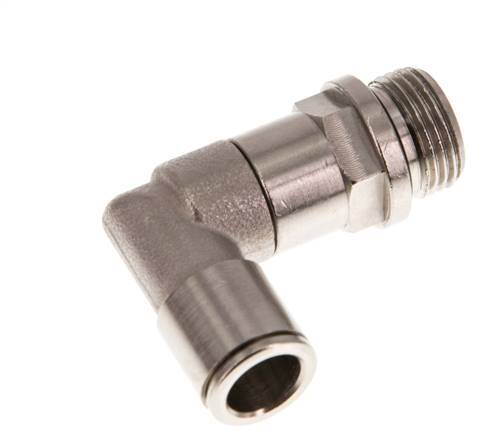Codo de 90 grados 10mm x G3/8'' con rosca macho Latón NBR Manguito largo giratorio