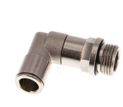 Codo de 90 grados 10mm x G3/8'' con rosca macho Latón NBR Manguito largo giratorio