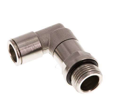 Codo de 90 grados 10mm x G3/8'' con rosca macho Latón NBR Manguito largo giratorio