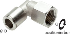 4mm x G1/8'' 90deg Elbow Push-in Fitting with Female Threads Brass NBR Rotatable [2 Pieces]