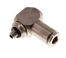 3mm x M 3 90deg Elbow L-shape Push-in Fitting with Male Threads Brass NBR Rotatable