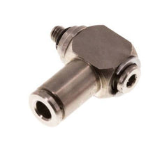 3mm x M 3 90deg Elbow L-shape Push-in Fitting with Male Threads Brass NBR Rotatable