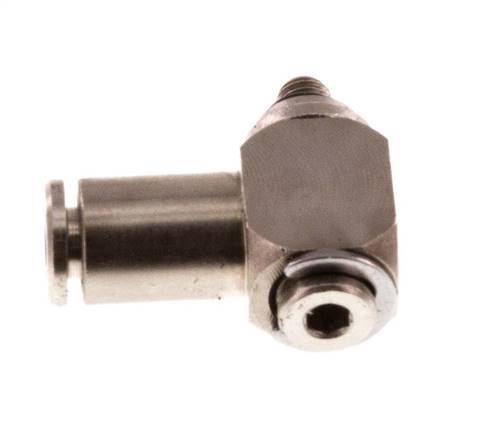 3mm x M 3 90deg Elbow L-shape Push-in Fitting with Male Threads Brass NBR Rotatable