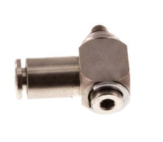 3mm x M 3 90deg Elbow L-shape Push-in Fitting with Male Threads Brass NBR Rotatable