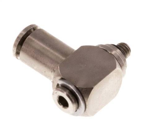 3mm x M 3 90deg Elbow L-shape Push-in Fitting with Male Threads Brass NBR Rotatable