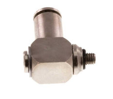 3mm x M 3 90deg Elbow L-shape Push-in Fitting with Male Threads Brass NBR Rotatable