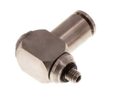 3mm x M 3 90deg Elbow L-shape Push-in Fitting with Male Threads Brass NBR Rotatable