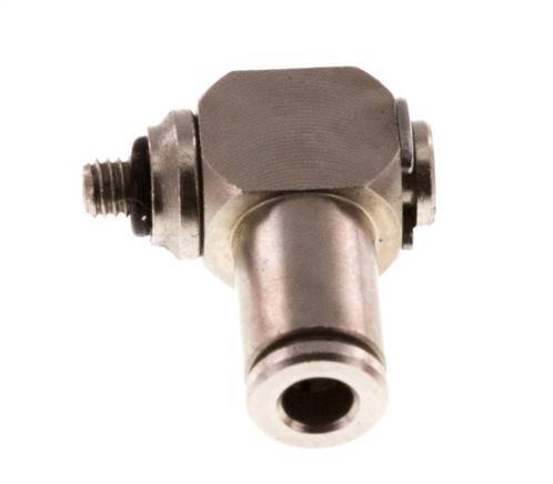 3mm x M 3 90deg Elbow L-shape Push-in Fitting with Male Threads Brass NBR Rotatable
