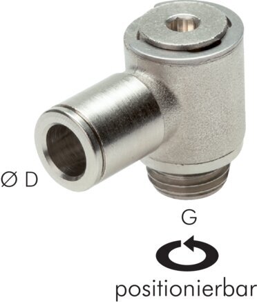 4mm x M 5 90deg Elbow L-shape Push-in Fitting with Male Threads Brass NBR Rotatable [2 Pieces]