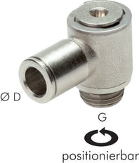 4mm x M 5 90deg Elbow L-shape Push-in Fitting with Male Threads Brass NBR Rotatable [2 Pieces]