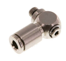 4mm x M 5 90deg Elbow L-shape Push-in Fitting with Male Threads Brass NBR Rotatable [2 Pieces]
