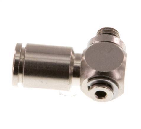 4mm x M 5 90deg Elbow L-shape Push-in Fitting with Male Threads Brass NBR Rotatable [2 Pieces]