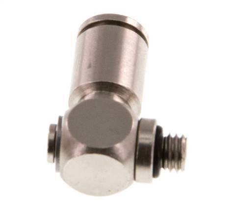 4mm x M 5 90deg Elbow L-shape Push-in Fitting with Male Threads Brass NBR Rotatable [2 Pieces]