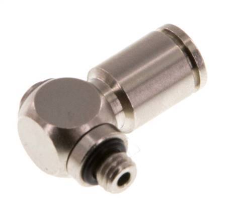 4mm x M 5 90deg Elbow L-shape Push-in Fitting with Male Threads Brass NBR Rotatable [2 Pieces]