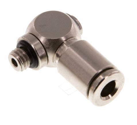 4mm x M 5 90deg Elbow L-shape Push-in Fitting with Male Threads Brass NBR Rotatable [2 Pieces]
