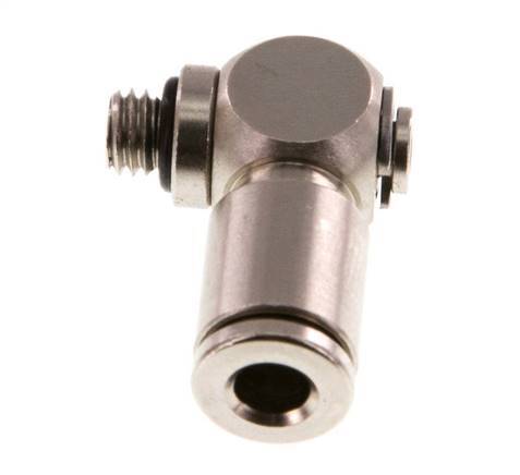 4mm x M 5 90deg Elbow L-shape Push-in Fitting with Male Threads Brass NBR Rotatable [2 Pieces]