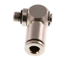 4mm x M 5 90deg Elbow L-shape Push-in Fitting with Male Threads Brass NBR Rotatable [2 Pieces]