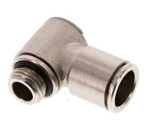 12mm x G3/8'' 90deg Elbow L-shape Push-in Fitting with Male Threads Brass NBR Rotatable