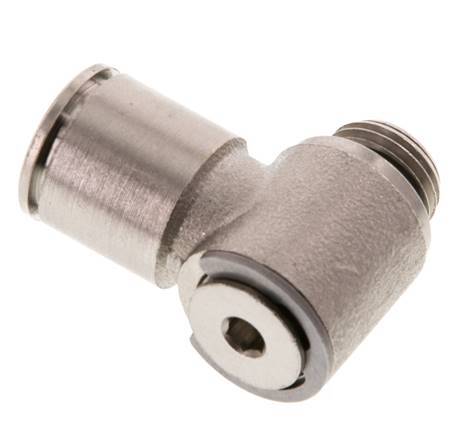 12mm x G3/8'' 90deg Elbow L-shape Push-in Fitting with Male Threads Brass NBR Rotatable