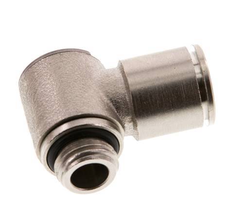 12mm x G3/8'' 90deg Elbow L-shape Push-in Fitting with Male Threads Brass NBR Rotatable