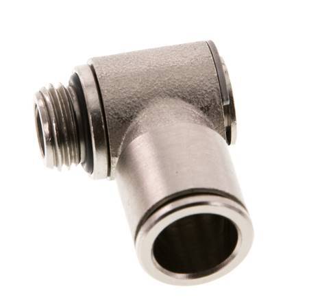12mm x G3/8'' 90deg Elbow L-shape Push-in Fitting with Male Threads Brass NBR Rotatable