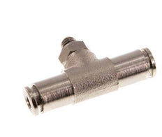 4mm x M 5 Inline Tee Push-in Fitting with Male Threads Brass NBR Rotatable