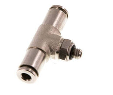 4mm x M 5 Inline Tee Push-in Fitting with Male Threads Brass NBR Rotatable