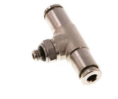 4mm x M 5 Inline Tee Push-in Fitting with Male Threads Brass NBR Rotatable