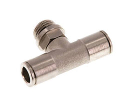 8mm x G1/4'' Inline Tee Push-in Fitting with Male Threads Brass NBR Rotatable