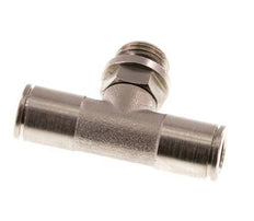 8mm x G1/4'' Inline Tee Push-in Fitting with Male Threads Brass NBR Rotatable