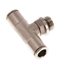 8mm x G1/4'' Inline Tee Push-in Fitting with Male Threads Brass NBR Rotatable