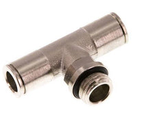 8mm x G1/4'' Inline Tee Push-in Fitting with Male Threads Brass NBR Rotatable