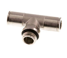 8mm x G1/4'' Inline Tee Push-in Fitting with Male Threads Brass NBR Rotatable