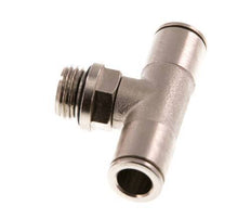 8mm x G1/4'' Inline Tee Push-in Fitting with Male Threads Brass NBR Rotatable