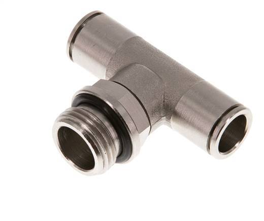 12mm x G1/2'' Inline Tee Push-in Fitting with Male Threads Brass NBR Rotatable