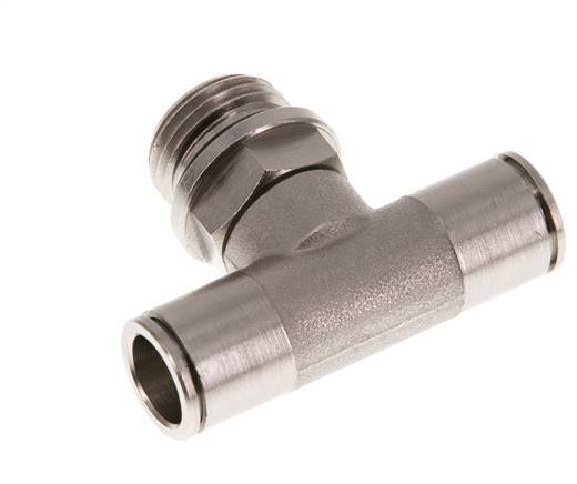 12mm x G1/2'' Inline Tee Push-in Fitting with Male Threads Brass NBR Rotatable