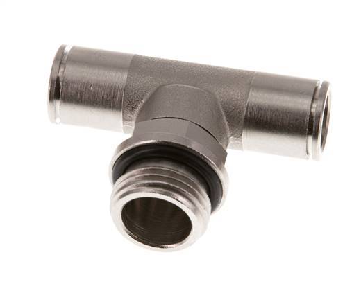 12mm x G1/2'' Inline Tee Push-in Fitting with Male Threads Brass NBR Rotatable