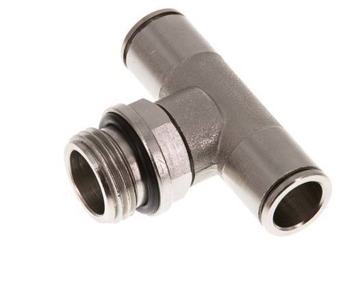 12mm x G1/2'' Inline Tee Push-in Fitting with Male Threads Brass NBR Rotatable