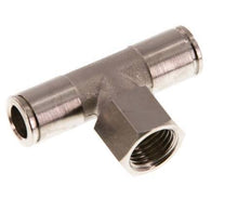 8mm x G1/4'' Inline Tee Push-in Fitting with Female Threads Brass NBR Rotatable