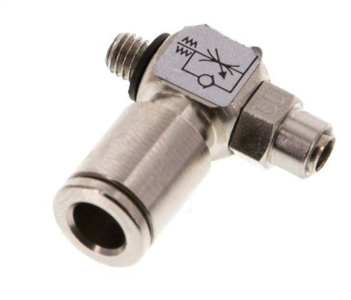 Válvula reguladora de caudal Codo de salida de contador 6 mm - M5 Tornillo ranurado de latón Banjo