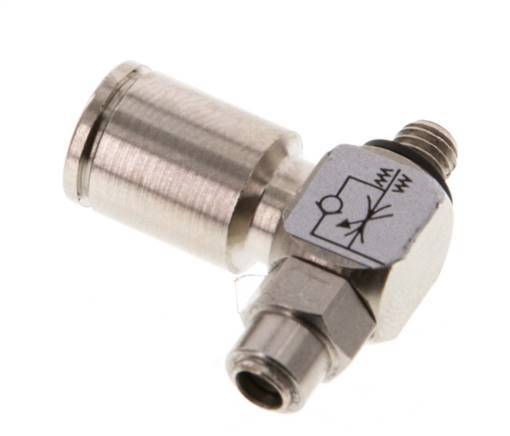 Válvula reguladora de caudal Codo de salida de contador 6 mm - M5 Tornillo ranurado de latón Banjo