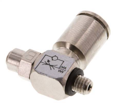 Válvula reguladora de caudal Codo de salida de contador 6 mm - M5 Tornillo ranurado de latón Banjo